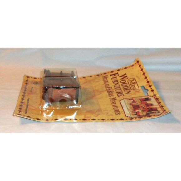 NOS Vintage Dollhouse Furniture - 2 Tables- Bedroom Living Room - Wood Miniature - Picture 8 of 9